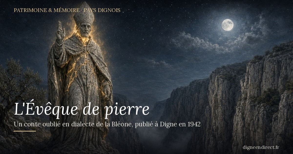 L&rsquo;Évêque de pierre : un conte oublié en dialecte de la Bléone (Digne, 1942)