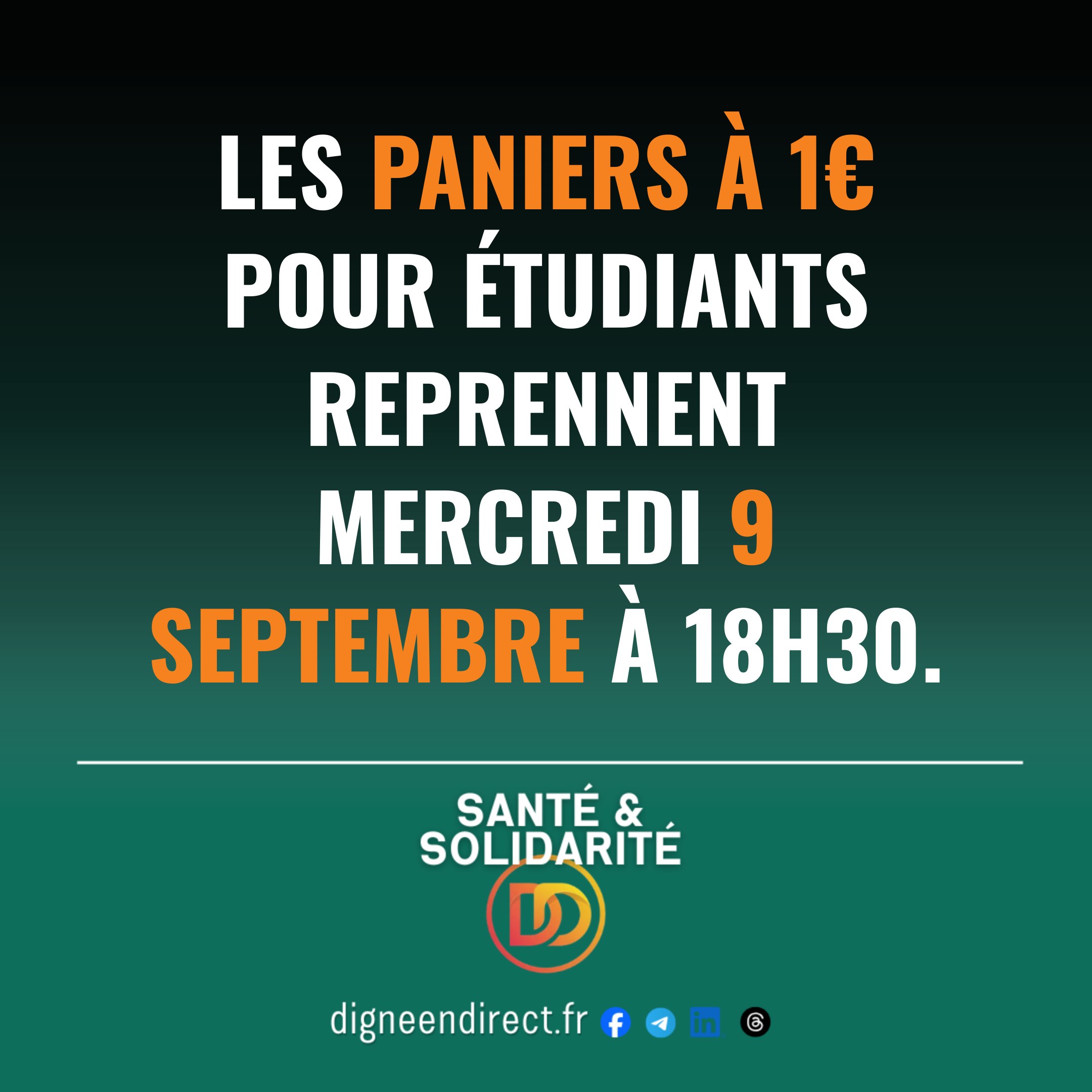L&rsquo;association PANIUT redémarre sa distribution d&rsquo;aide alimentaire pour les étudiants du bassin dignois. Adhésion 5€ pour accéder aussi à un café associatif et des cours de cuisine.