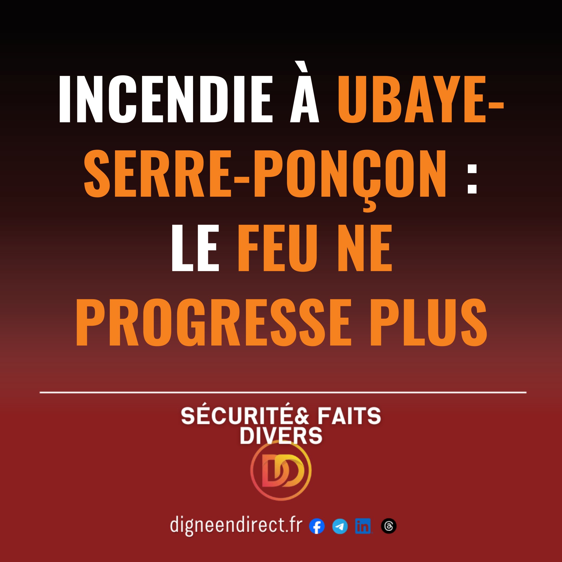Un incendie s&rsquo;est déclaré à Ubaye-Serre-Ponçon en Alpes-de-Haute-Provence. Les sapeurs-pompiers ont stabilisé la situation.