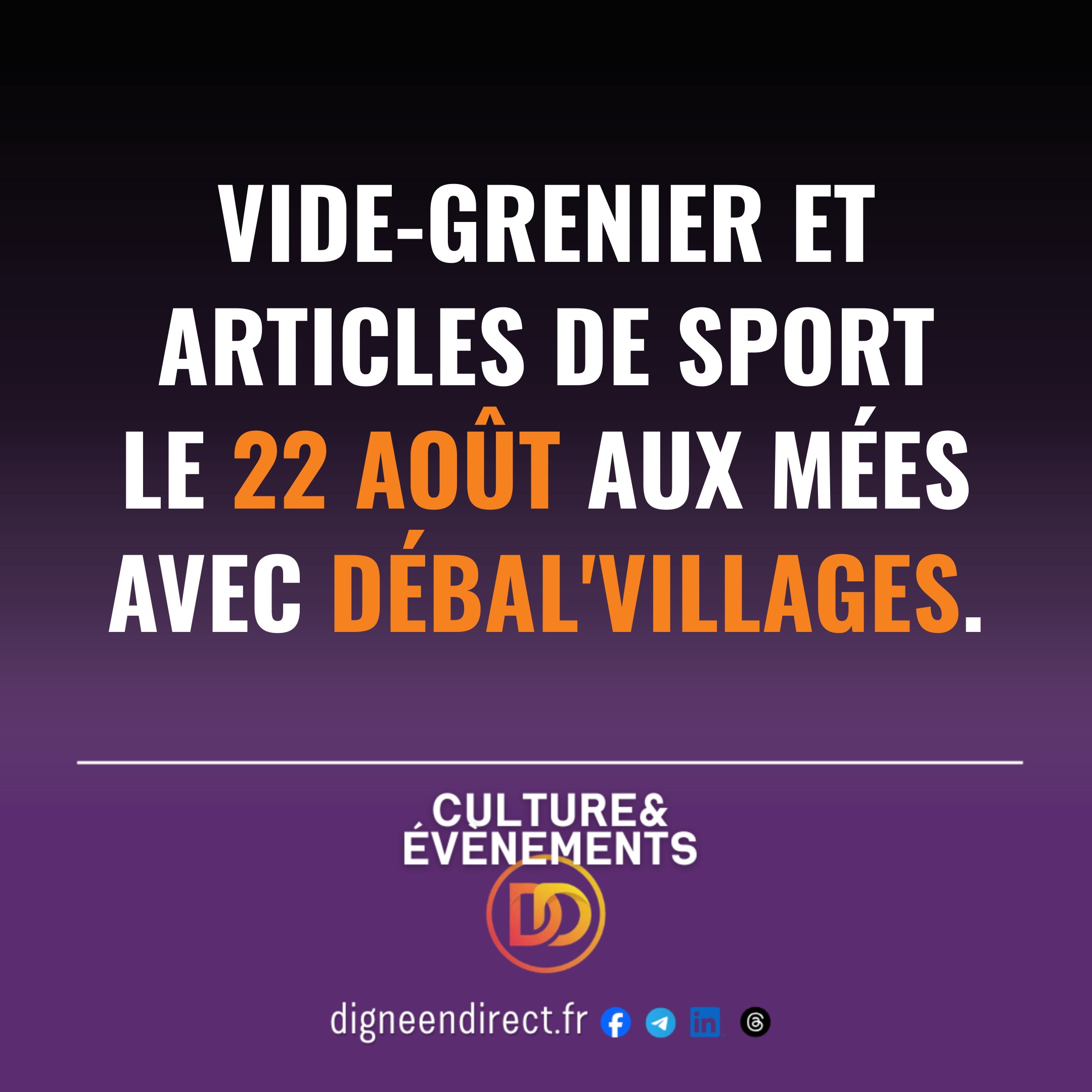 Braderie d&rsquo;été aux Mées : vide-grenier spécialisé dans le sport et les loisirs ce week-end.
