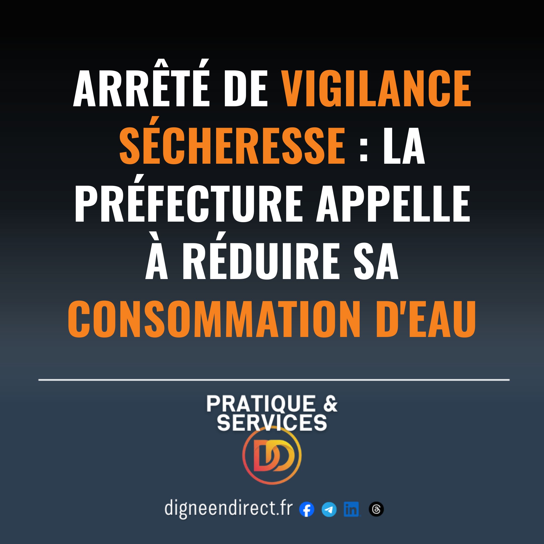 Faibles précipitations oblige : le territoire passe en vigilance sécheresse. À vous de jouer pour préserver les réserves.