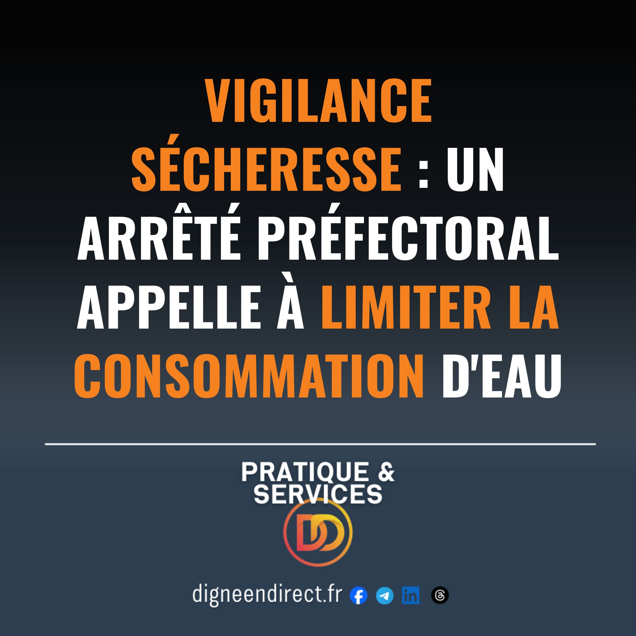Les ressources en eau potable sont sous tension. La préfecture active le plan de sobriété.