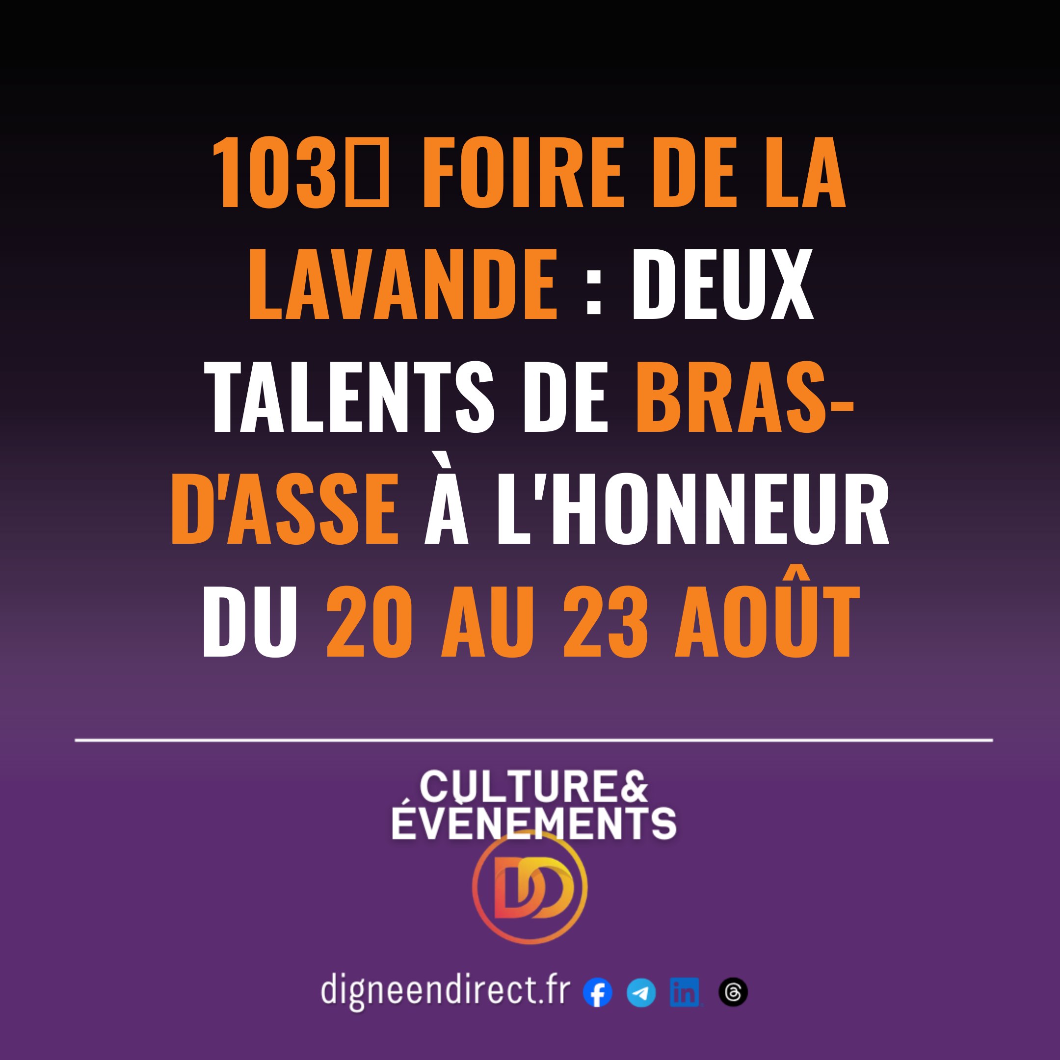 Alexis Hoarau et Clément Arnaud, deux habitants de Bras-d&rsquo;Asse, seront en vedette pour animer l&rsquo;Espace Terroir lors de la grande fête de la lavande dignoise.
