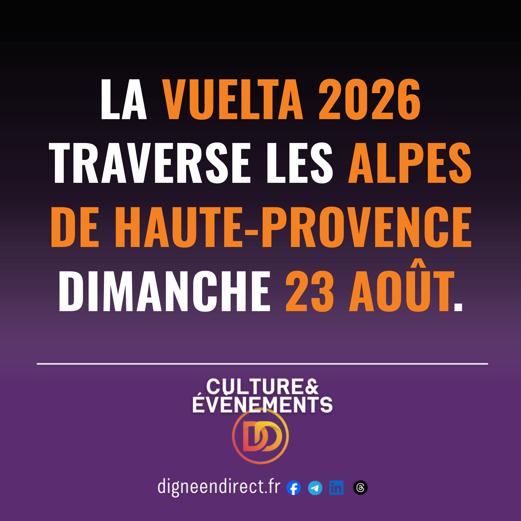La Vuelta 2026 traverse les Alpes de Haute-Provence dimanche 23 août.