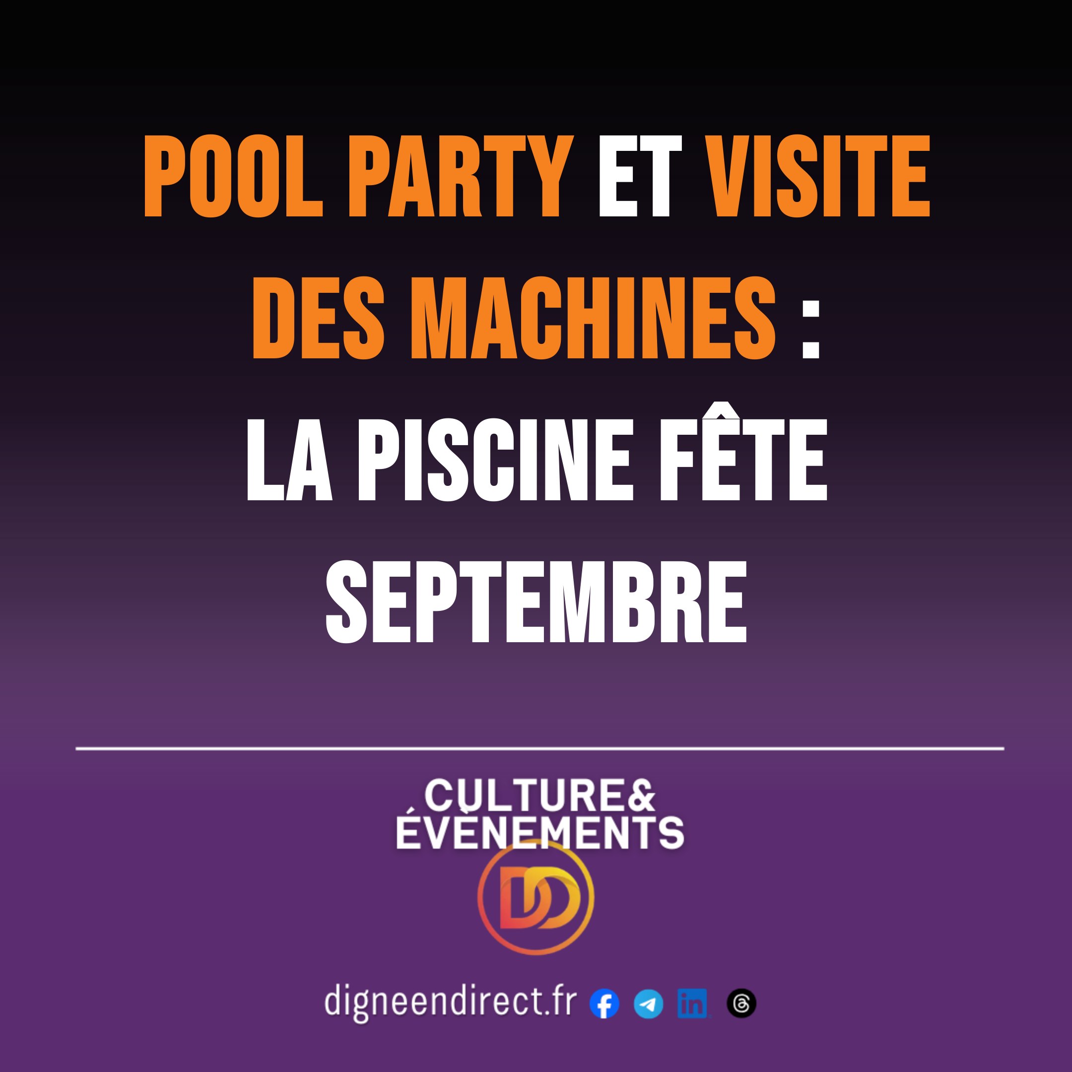 Pool Party et visite des machines : la piscine fête septembre