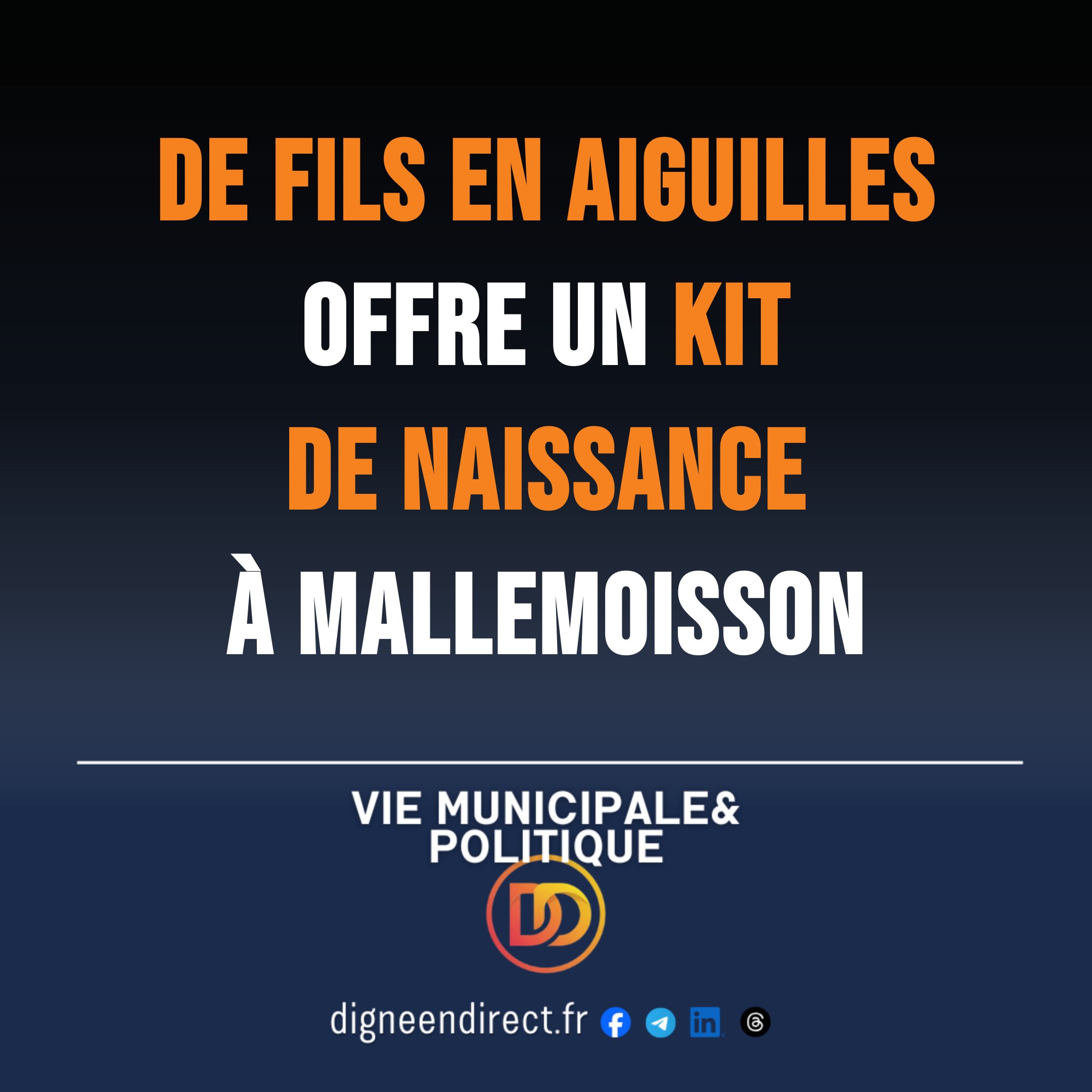 De Fils en Aiguilles offre un kit de naissance à Mallemoisson