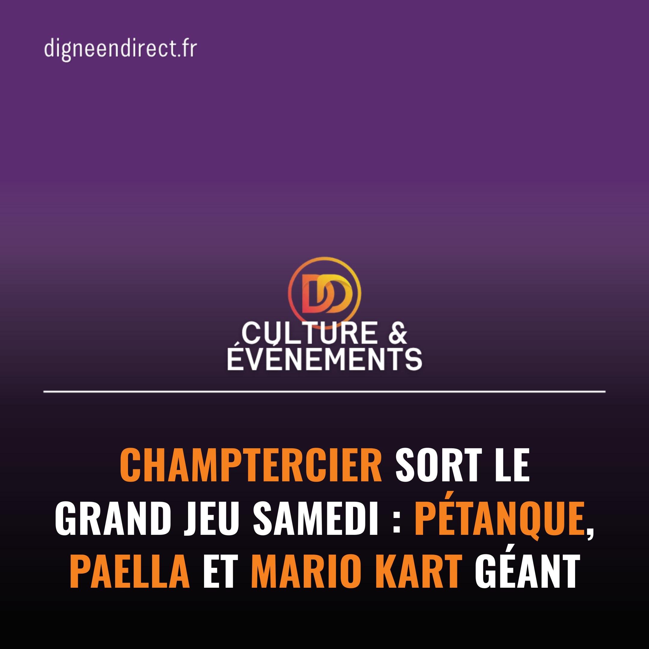 Ce samedi 8 août, le comité des fêtes de Champtercier mélange tradition et fun : concours de pétanque, tournoi Mario Kart sur écran géant, apéro musical et paella en soirée.