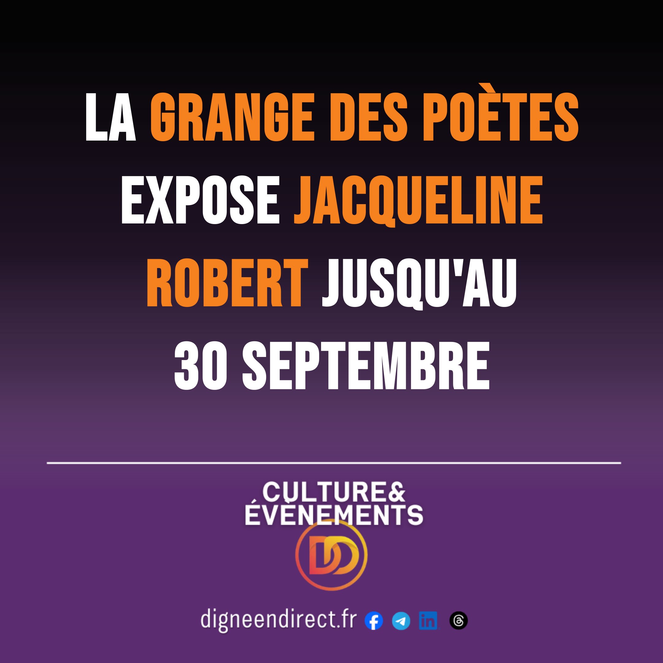 Exposition d'œuvres de Jacqueline Robert à La Grange des Poètes aux Mées