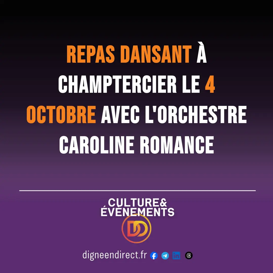 Repas dansant à Champtercier le 4 octobre avec l&rsquo;orchestre Caroline Romance